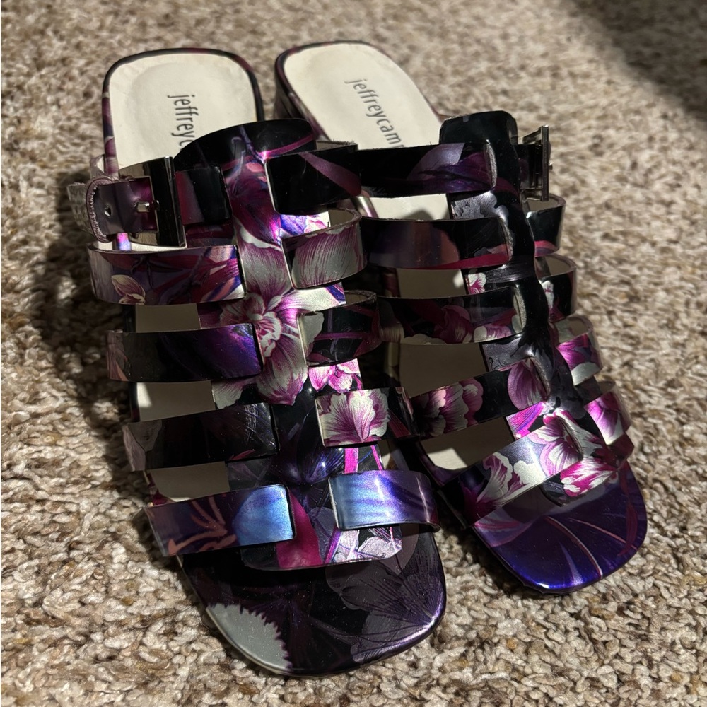 Jeffrey Campbell Multicolor Floral Mule heels size 6